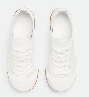 Bottega Veneta Rubber Sole Canvas Optic White Sneakers 10 US 741360 NIB $900