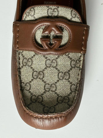 Gucci Men’s Leather GG Driver Loafers Shoes Brown 9 US (8.5 Gucci) 730148 NIB