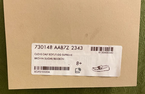 Gucci Men’s Leather GG Driver Loafers Shoes Brown 9 US (8.5 Gucci) 730148 NIB