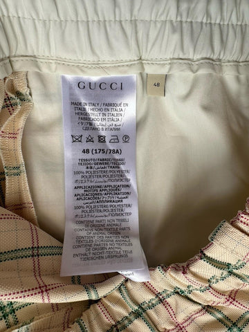 Gucci Mens Drawstring Short Pants Milk/Green Size 32 US/48 Eu 742783 NWT $890