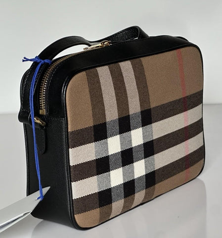 Burberry Manzoni Large Camera Bag Black With IP Check 8114067 Italy NWT $1350