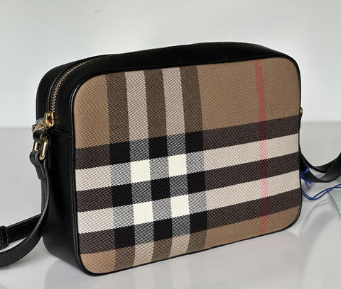 Burberry Manzoni Large Camera Bag Black With IP Check 8114067 Italy NWT $1350