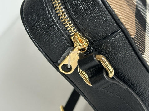 Burberry Manzoni Large Camera Bag Black With IP Check 8114067 Italy NWT $1350