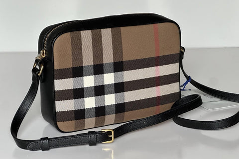 Burberry Manzoni Large Camera Bag Black With IP Check 8114067 Italy NWT $1350