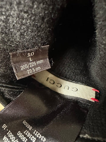 Gucci GG Women's Nappa Leather Gloves Black Size 10  Made in Italy 434211 NWT