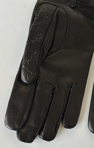 Gucci GG Women's Nappa Leather Gloves Black Size 10  Made in Italy 434211 NWT