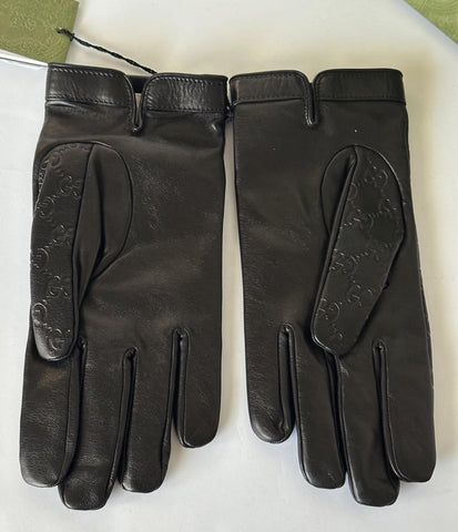 Gucci GG Women's Nappa Leather Gloves Black Size 10  Made in Italy 434211 NWT
