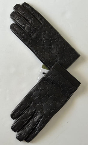 Gucci GG Women's Nappa Leather Gloves Black Size 10  Made in Italy 434211 NWT