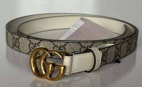Gucci Women’s Leather GG Thin Width Belt Beige/Brown 110/44 409417 NWT