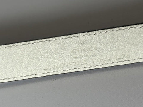 Gucci Women’s Leather GG Thin Width Belt Beige/Brown 110/44 409417 NWT