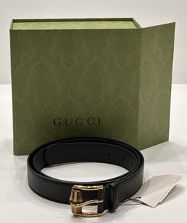 Gucci Men’s Leather Dollar Pigprint Belt Black 110/44 Italy 699954 NIB