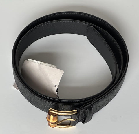 Gucci Men’s Leather Dollar Pigprint Belt Black 110/44 Italy 699954 NIB