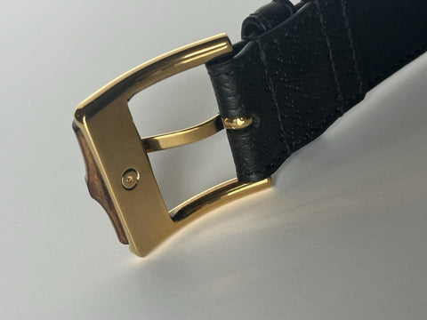 Gucci Men’s Leather Dollar Pigprint Belt Black 110/44 Italy 699954 NIB
