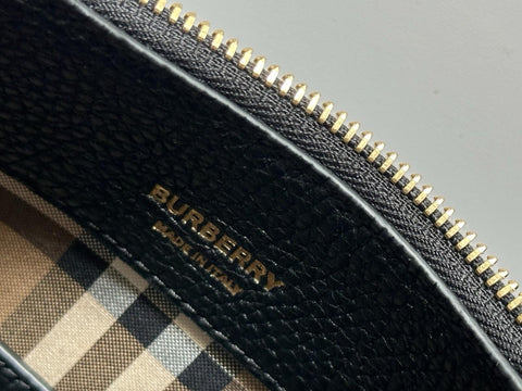 Burberry Hobo Leather Shoulder Bag Check Strap Black 81046821 Italy NWT $1750