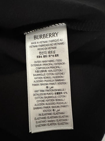 Burberry Ellison Striped Pocket Black T-shirt M (Oversized) 81121131 NWT $530