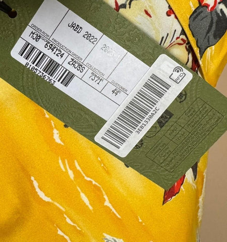 Gucci Bowling Hawaii Ocean Palms Yellow Jersey Shirt 44 Euro IT 694124 NWT