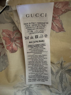 Gucci Bowling Hawaii Ocean Palms Yellow Jersey Shirt 44 Euro IT 694124 NWT