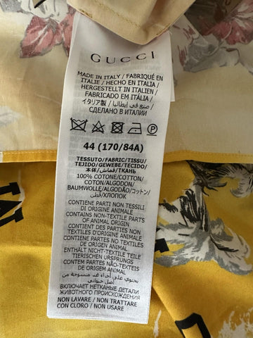 Gucci Bowling Hawaii Ocean Palms Yellow Jersey Shirt 44 Euro IT 694124 NWT