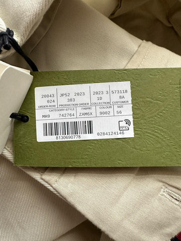 Gucci Men's Off-white Cotton Drill Pants  40 US (56 Euro) Italy 742764 NWT $675