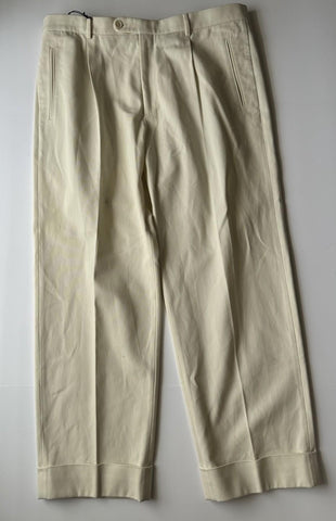 Gucci Men's Off-white Cotton Drill Pants  40 US (56 Euro) Italy 742764 NWT $675