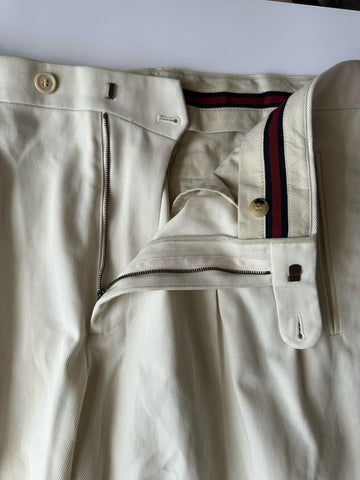 Gucci Men's Off-white Cotton Drill Pants  40 US (56 Euro) Italy 742764 NWT $675