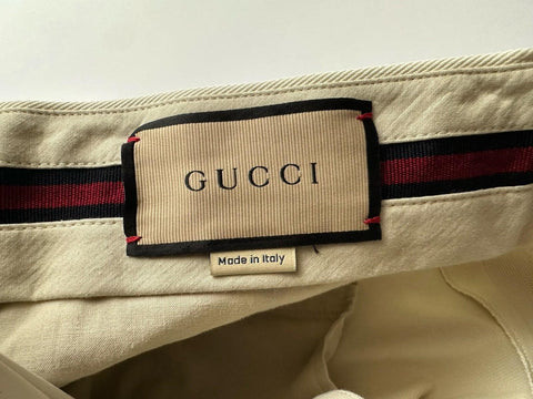 Gucci Men's Off-white Cotton Drill Pants  40 US (56 Euro) Italy 742764 NWT $675