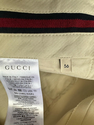 Gucci Men's Off-white Cotton Drill Pants  40 US (56 Euro) Italy 742764 NWT $675