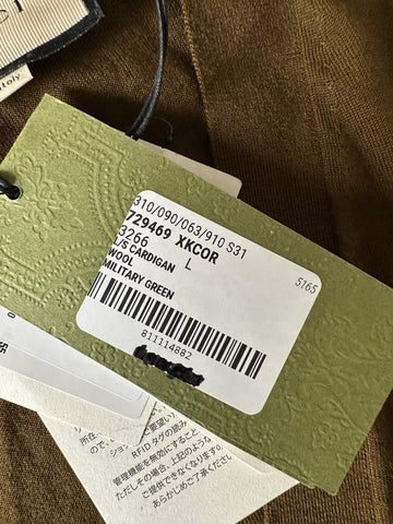 Gucci Military Green Wool Cardigan Sweater Large 729469 Italy NWT $1980