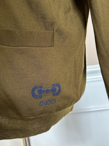 Gucci Military Green Wool Cardigan Sweater Large 729469 Italy NWT $1980