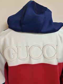 Gucci Men's Red/White/Blue Jacket with Hoodie Small 706413 NWT