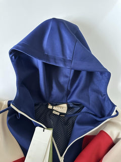 Gucci Men's Red/White/Blue Jacket with Hoodie Small 706413 NWT