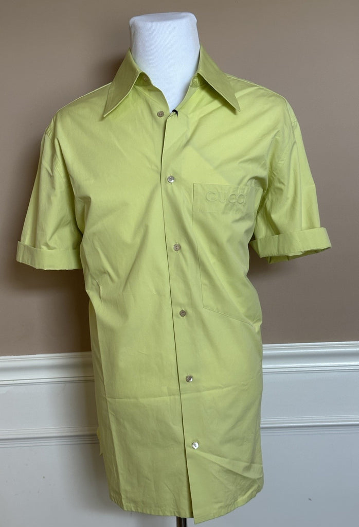 Gucci Short Sleeve Yellow Shirt 44 Euro (Oversized) IT 769558 NWT