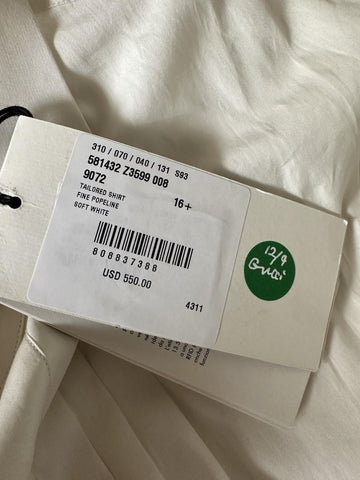 Gucci Soft White Tuxedo Dress Shirt 42/16.5 Italy 581432 NWT $550
