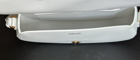 Versace La Greca Leather White Medium Shoulder Bag 1007128 Italy NWT $2775