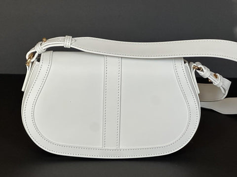 Versace La Greca Leather White Medium Shoulder Bag 1007128 Italy NWT $2775
