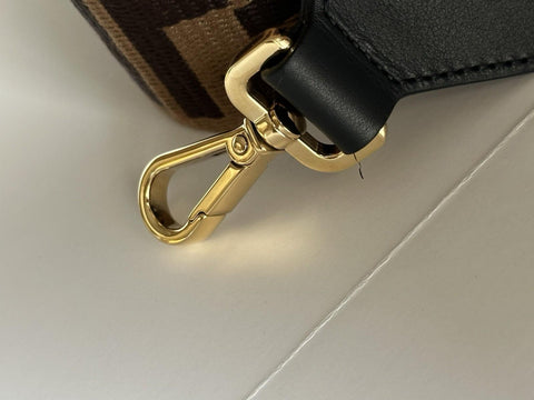 FENDI FF Logo Adjustable Strap Brown Made in Italy NIB $980