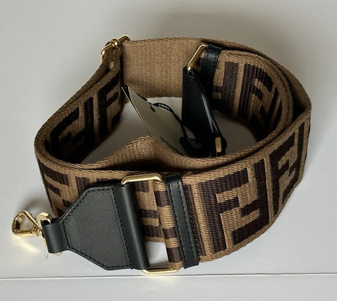 FENDI FF Logo Adjustable Strap Brown Made in Italy NIB $980