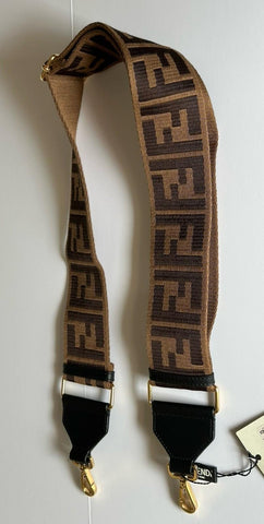 FENDI FF Logo Adjustable Strap Brown Made in Italy NIB $980