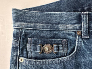 Versace Men’s Denim Stone Washed Medium Blue Jeans 38 US (40”) 1010816 Italy NWT