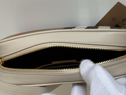 Burberry Manzoni Small Camera Bag Limestone With IP Check 81044341 IT NWT $1050