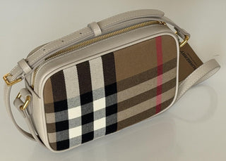 Burberry Manzoni Small Camera Bag Limestone With IP Check 81044341 IT NWT $1050
