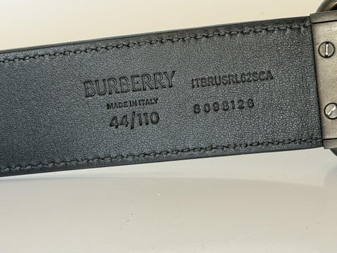 Burberry Reversible Check B Buckle Leather Wide Belt 44/110 8098126 IT NWT $550