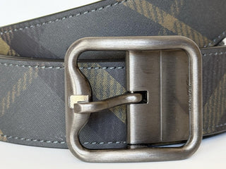 Burberry Reversible Check B Buckle Leather Wide Belt 46/115 8098126 IT NWT $550