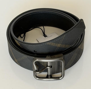 Burberry Reversible Check B Buckle Leather Wide Belt 46/115 8098126 IT NWT $550