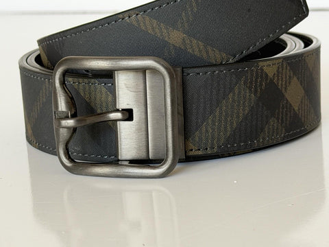 Burberry Reversible Check B Buckle Leather Wide Belt 46/115 8098126 IT NWT $550