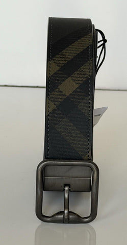 Burberry Reversible Check B Buckle Leather Wide Belt 46/115 8098126 IT NWT $550