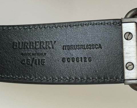 Burberry Reversible Check B Buckle Leather Wide Belt 46/115 8098126 IT NWT $550
