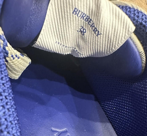 Burberry Women's Lichen IP Check Low Top Sneakers 8 US (38)  IT 8095373 NIB $750