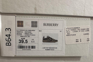 Burberry Women's Lichen IP Check Low Top Sneakers 9.5 US (39.5) 8095373 NIB $750