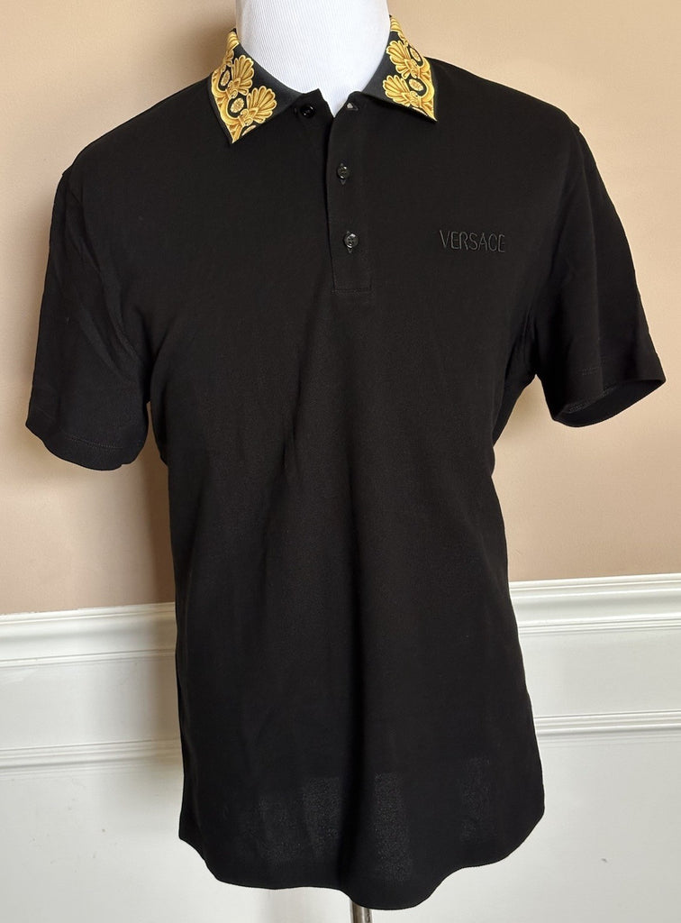 Versace Medusa Black/Gold Piquet Cotton Polo Shirt 4XL 1012260 NWT